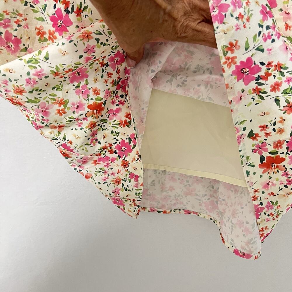 NEW Commence Midi Dress Size L Pink Floral Babydoll Milkmaid Garden Fairy Boho - Picture 5 of 13